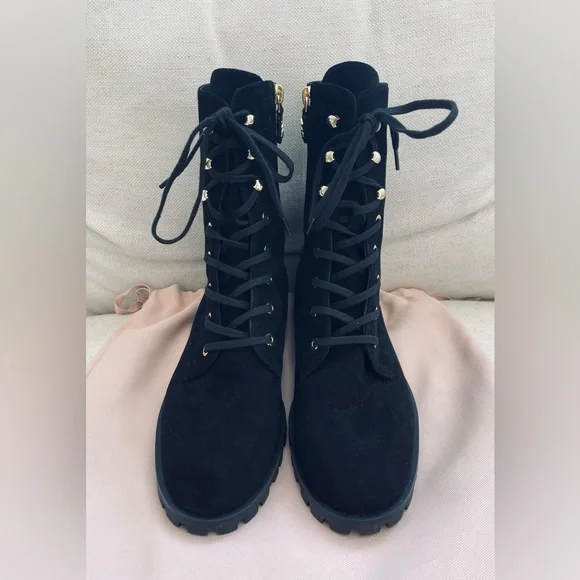 stuart weitzman laine suede combat boot
